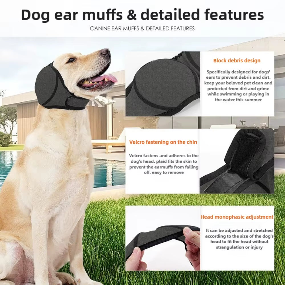 Waterproof Dog Ear Muffs for Swimming and Grooming