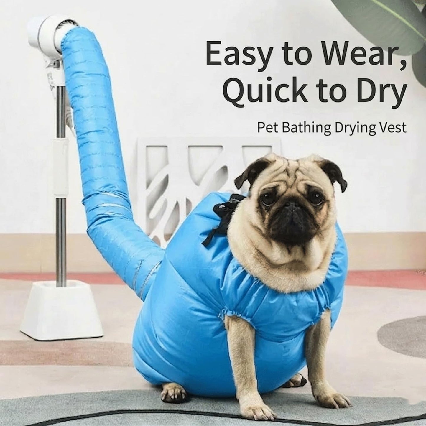 Dog Drying Bag, Hands-Free Pet Hair Drying Suit with 360 Air Circulation, Quick Dry Grooming Bag for Small Medium Large Dogs & Cats