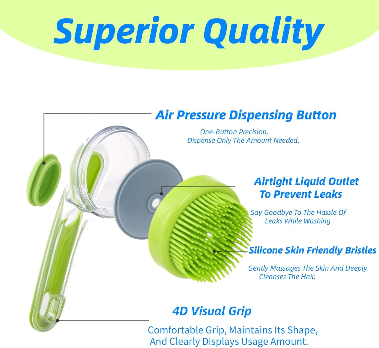 Dog Bath Brush, 2 in 1 Pet Grooming Bath Massage Brush with Soap and Shampoo Dispenser Soft Silicone Bristle Dog Scrubber for Long Short Haired Dogs Cats Shower