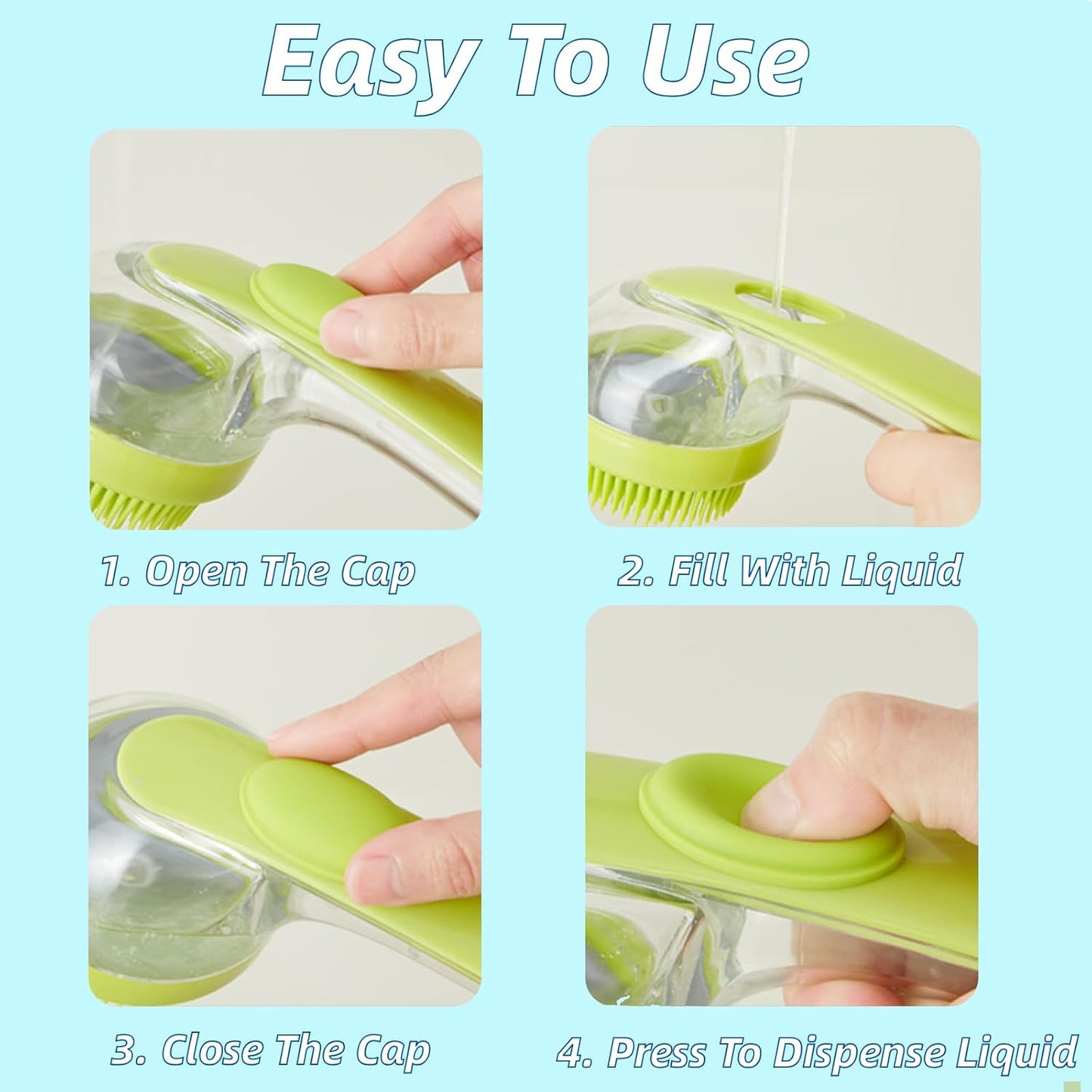 Dog Bath Brush, 2 in 1 Pet Grooming Bath Massage Brush with Soap and Shampoo Dispenser Soft Silicone Bristle Dog Scrubber for Long Short Haired Dogs Cats Shower