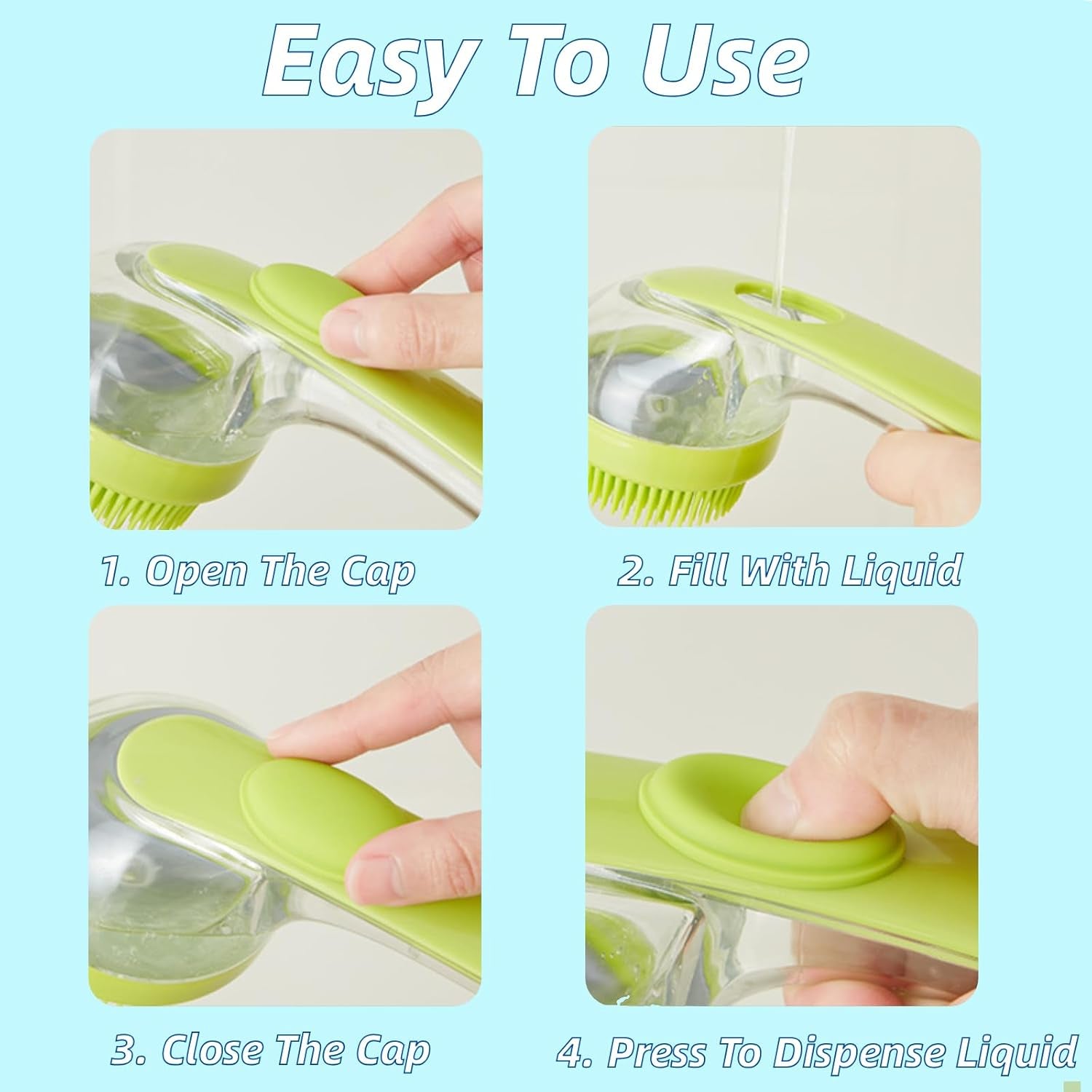 Dog Bath Brush, 2 in 1 Pet Grooming Bath Massage Brush with Soap and Shampoo Dispenser Soft Silicone Bristle Dog Scrubber for Long Short Haired Dogs Cats Shower